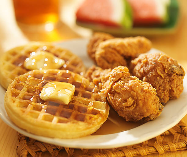 istock fried chicken and waffles with watermelon & sweet tea 508442127