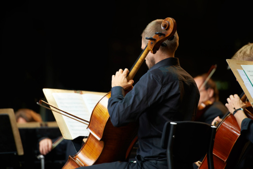 Cropped shot of musicians during an orchestral concert