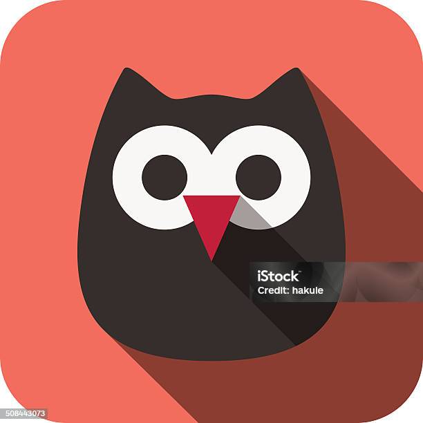 Owl Face Flat Icon Design Animal Icons Series Stock Illustration - Download Image Now - Icon Symbol, Owl, Animal