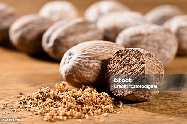 Nutmeg Stock Photo - Download Image Now - Nutmeg, Close-up, Back Lit