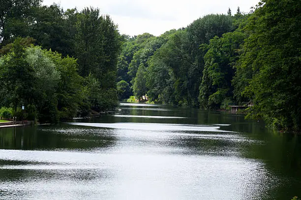 River Kermisdahl in Kleve, Niederrhein, North Rhine Westfalia, summer shot