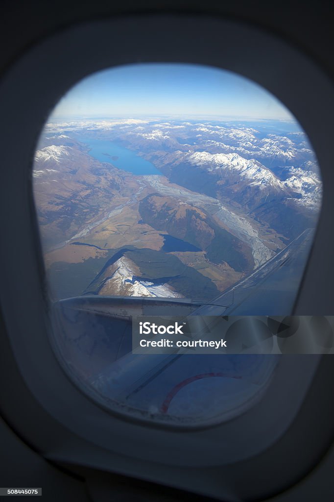 Nova Zelândia Alpes de um avião - Foto de stock de Avião royalty-free