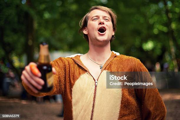 Behold The Party Animal Stock Photo - Download Image Now - Drunk, Men, Singing