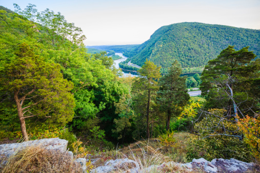 Delaware Water Gap, Pennsylvania. Scenic view from the Mount Tammany