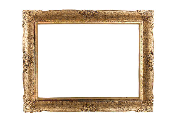 istock Antique golden frame isolated on white background 508446155