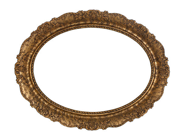 istock Antique golden frame isolated on white background 508446157