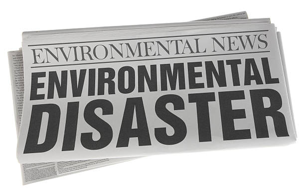 istock Environmental Disaster - Stock Image of Newspaper on White 508446643