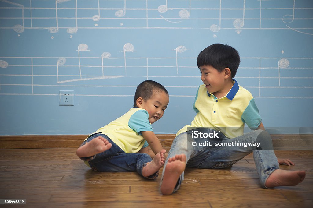 Children playing in home 2-3 Years Stock Photo