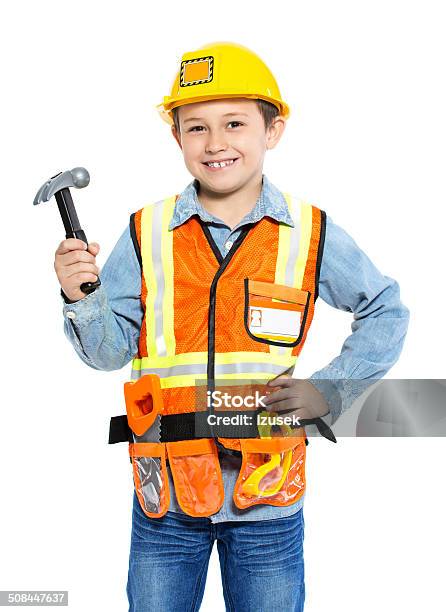 Junior Construction Worker Stock Photo - Download Image Now - Child, Construction Industry, Costume
