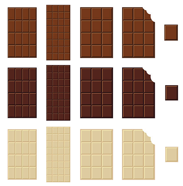 chocolate bar isolated - çikolatalı bar illüstrasyonlar stock illustrations