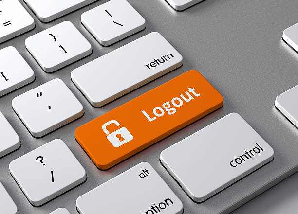 Logout stock photo