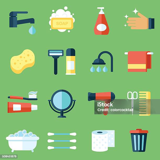 Hygiene Icons Stock Illustration - Download Image Now - Icon Symbol, Bath Sponge, Hygiene
