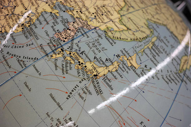 istock Close-Up To Japan On World Map Far East 508451946