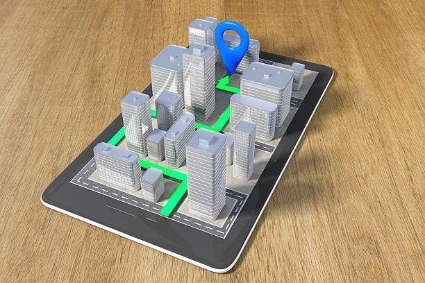 istock Navigation concept with a cell phone and a paved route 508452458