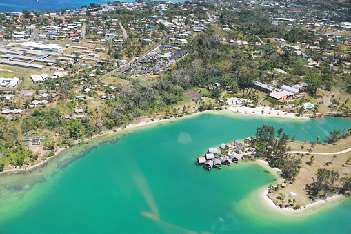 Aerial view of a coastline
