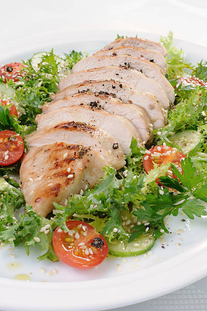 istock Chicken fillet in a vegetable garnish 508453990