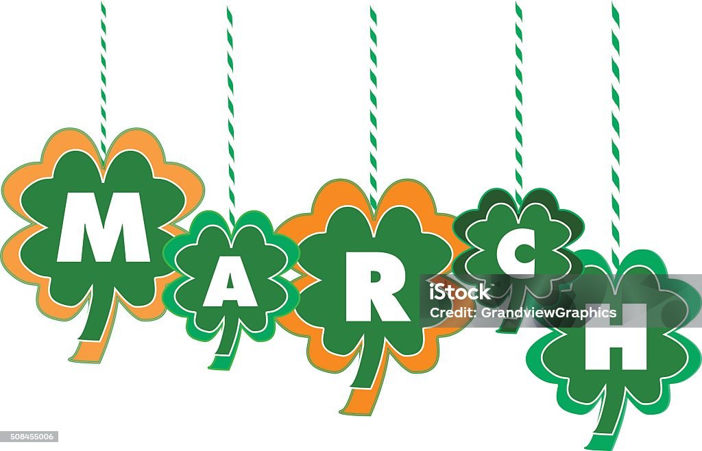 The Month Of March Text Within Hanging Shamrocks Stock Illustration The Month Of March Text Within Hanging Shamrocks Stock Illustration