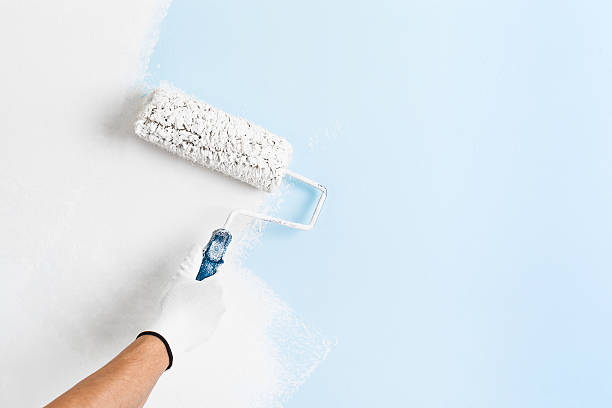 istock Close up of painter hand painting a wall 508456030