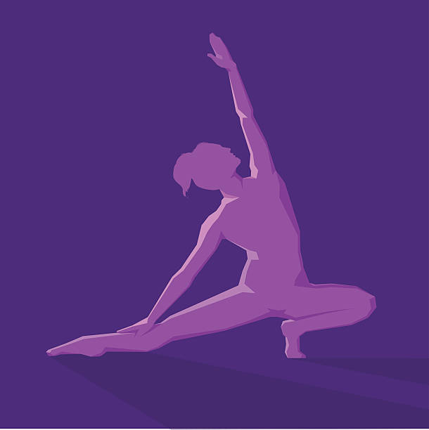 stockillustraties, clipart, cartoons en iconen met yoga pose symbol - girls gym