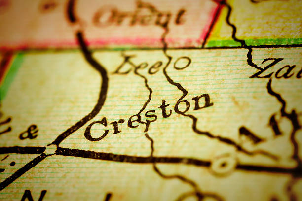 istock Creston, Iowa on an Antique map 508457766