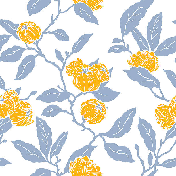 Seamless pattern with floral ornament vector art illustration