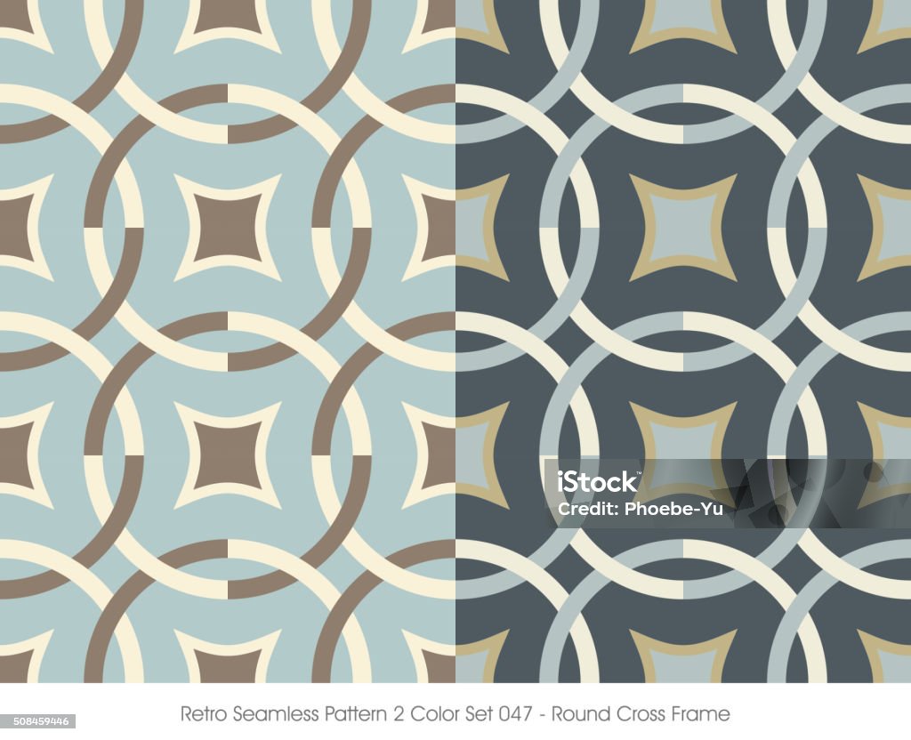 Cross Round Pattern Retro Seamless Pattern 2 Color Set047 Round Cross Frame Stock ...