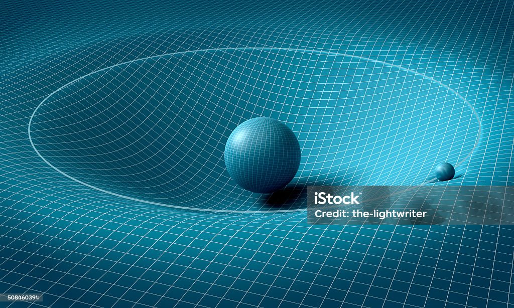 球形はスペース/時間に影響すること - 物理学のロイヤリティフリーストックフォト