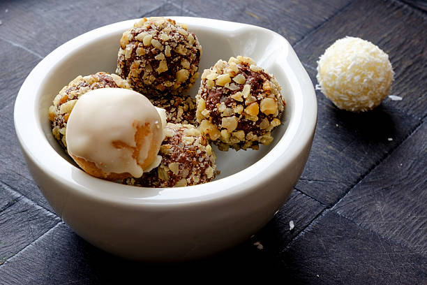 istock Homemade chocolate walnut sweets in a white bowl landscape side 508460958