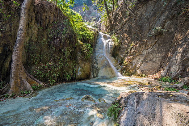 Erawan waterfall stock photo