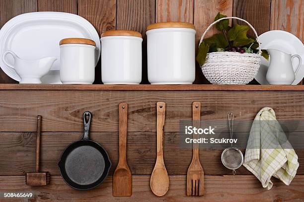 Rustic Kitchen Stock Photo - Download Image Now - Kitchen, Log Cabin, Wood - Material