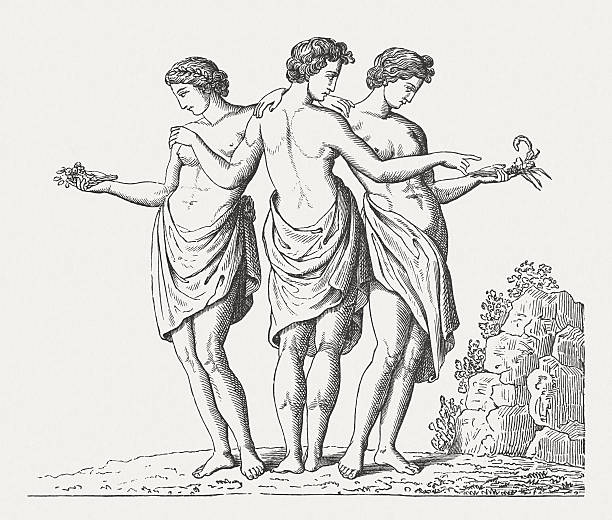 삼미신 - three graces stock illustrations