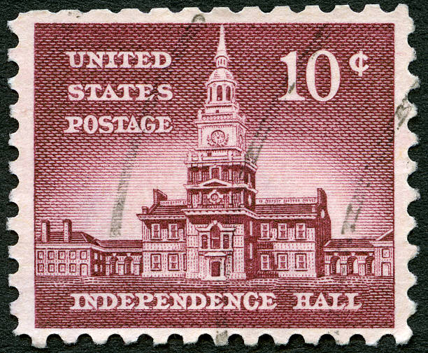istock Postage stamp USA 1956 shows Independence Hall 508466545
