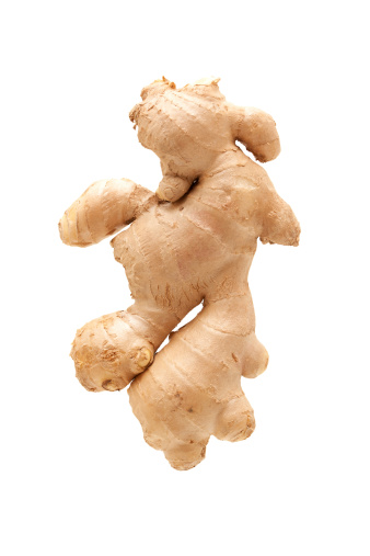 Fresh ginger root isolated on white background.