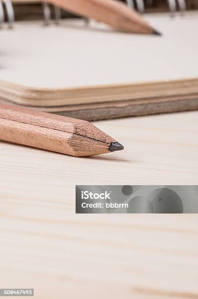 Pencil And Notebook Stock Photo - Download Image Now - Black Color, Blank, Book