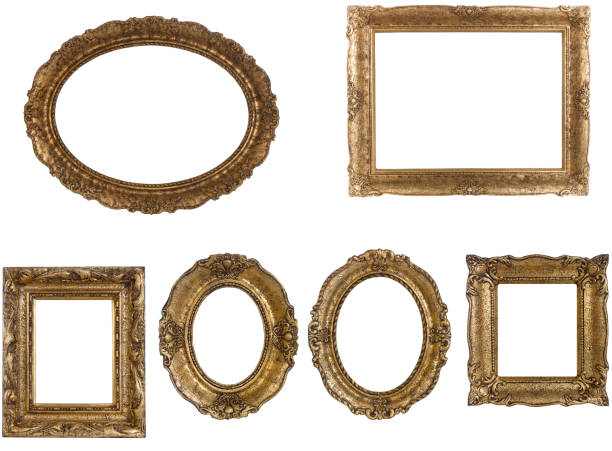 istock Set of golden vintage frame isolated on white background 508467839