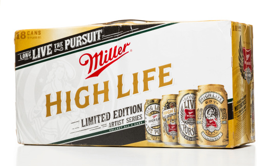 Miami, USA - July 12, 2014: Miller High Life Limited Edition Artist Series box