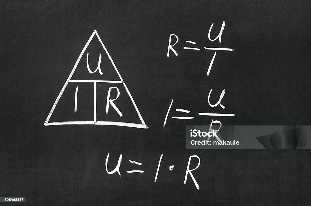 A lei da resistência em ohms triângulo - Foto de stock de Lei royalty-free