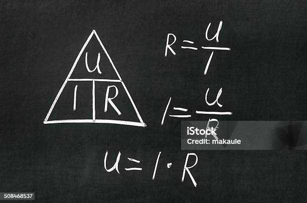 Foto de A Lei Da Resistência Em Ohms Triângulo e mais fotos de stock de Lei - Lei, Branco, Ciência