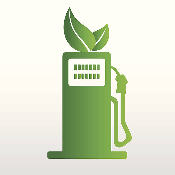 Green fuel pump icon vector art illustration