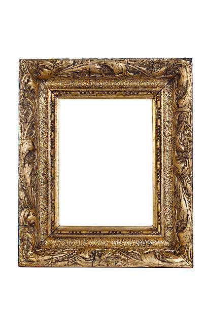 istock Antique golden frame isolated on white background 508469335
