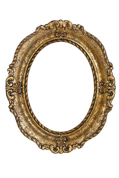 istock Antique golden frame isolated on white background 508469339
