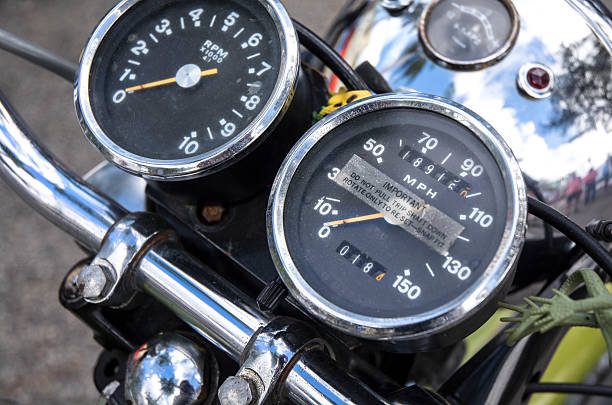 istock Vintage Motorcycle Front End And Gauges 508470167