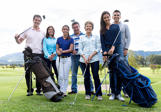 istock Group of people playing golf 508470261