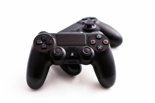 Berlin, Germany - August 22, 2014: A photo of the new PlayStation 4 controller.