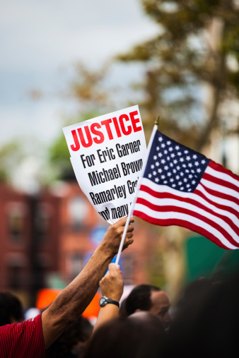 New York, New York, United States - August 23, 2014: Thousands of people protest against NYPD in Staten Island Over Eric Garner’s Death.