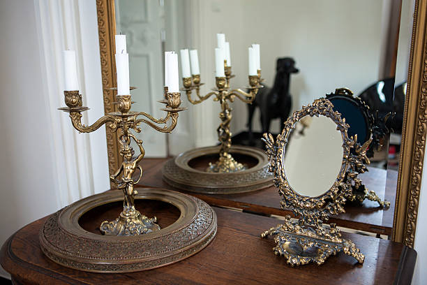 istock Brass candle holder and mirror 508472493