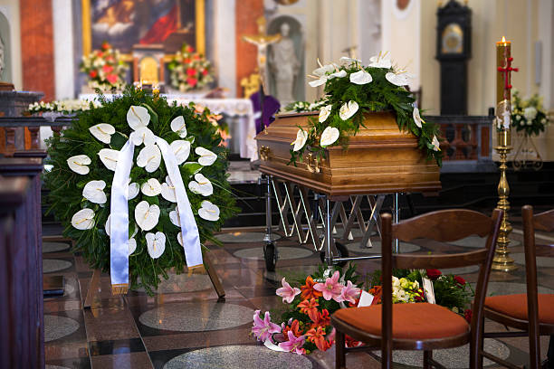 istock Coffin in  Catholic Church 508473071