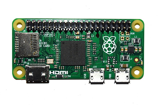 Warsaw, Poland - February 2, 2016: Raspberry Pi Zero, small computer developed in the UK by the Raspberry Pi Foundation.