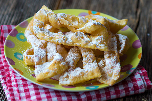istock Flancat- crisp deep fried pastry dusted with powdered sugar. 508484940