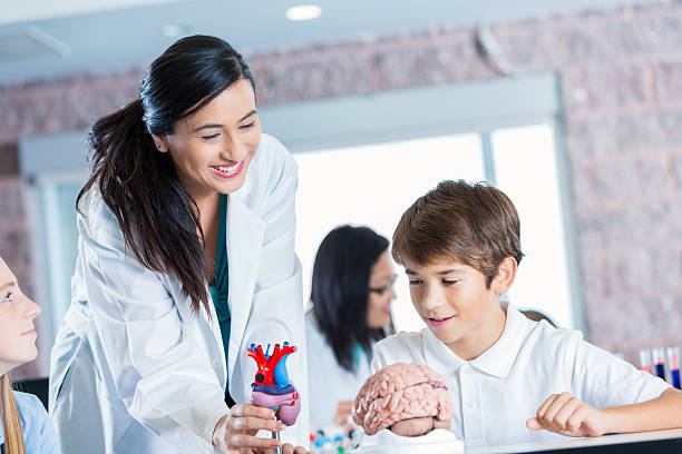 istock Teacher helps middle school student in biology class 508485074